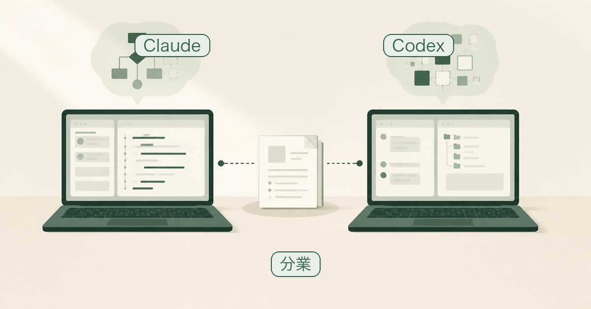 【Claude CodeとCodexの使い分け】業務別の振り分け早見表と4ケース実演