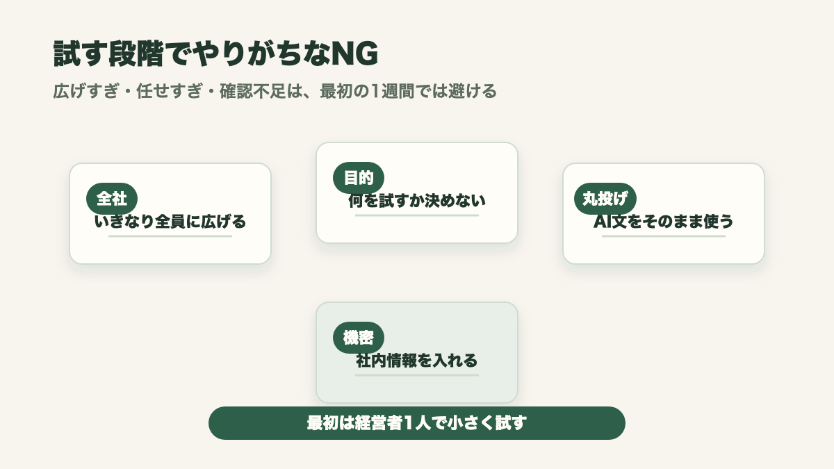 AIを試す段階でやりがちなNG