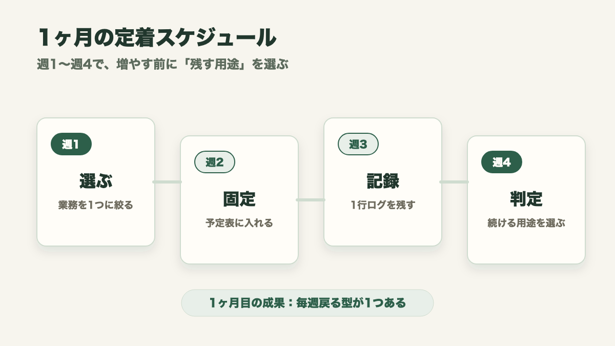 AIを1ヶ月で定着させるスケジュール