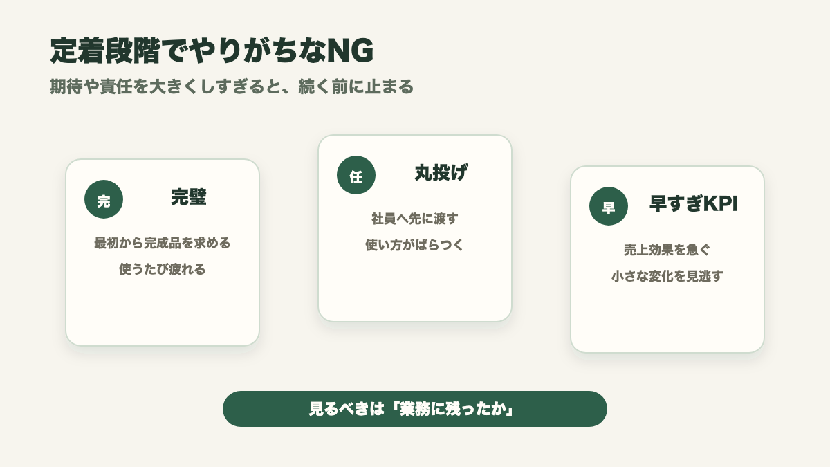 AI定着段階でやりがちなNG