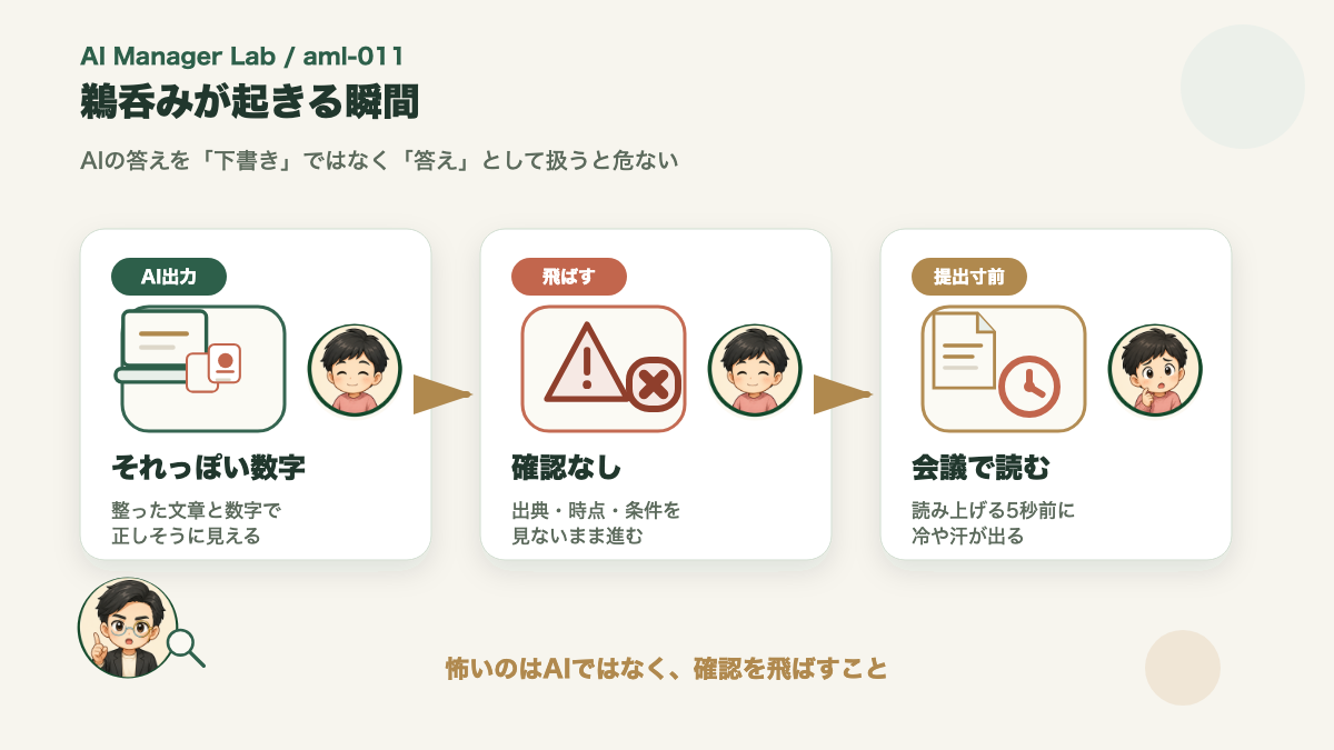 鵜呑みが起きる瞬間