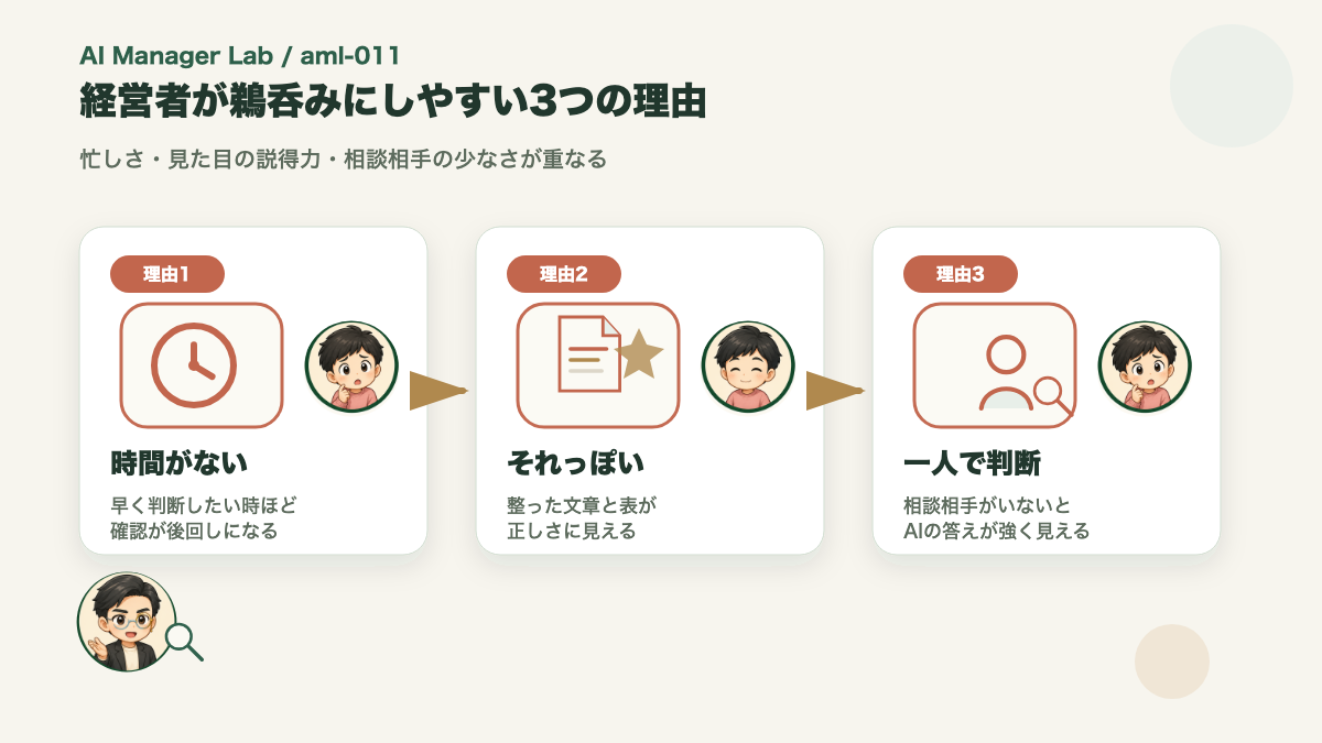 経営者が鵜呑みにしやすい3つの理由