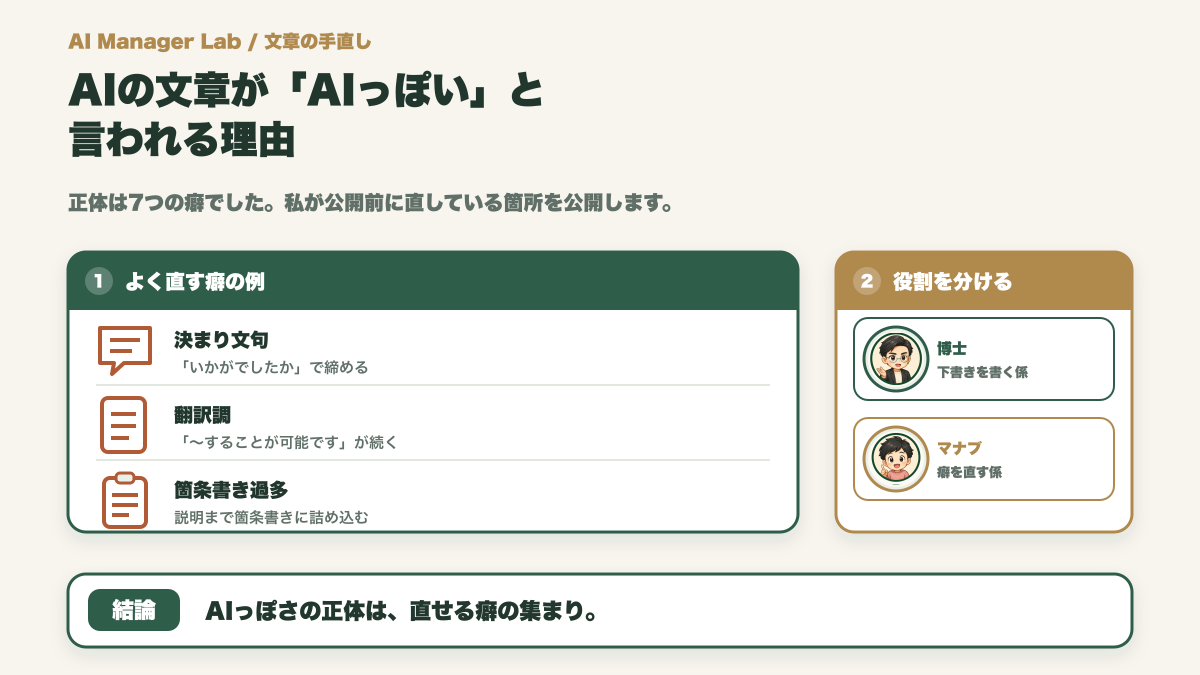 AIの文章が「AIっぽい」と言われる理由｜私が公開前に直している7つの癖
